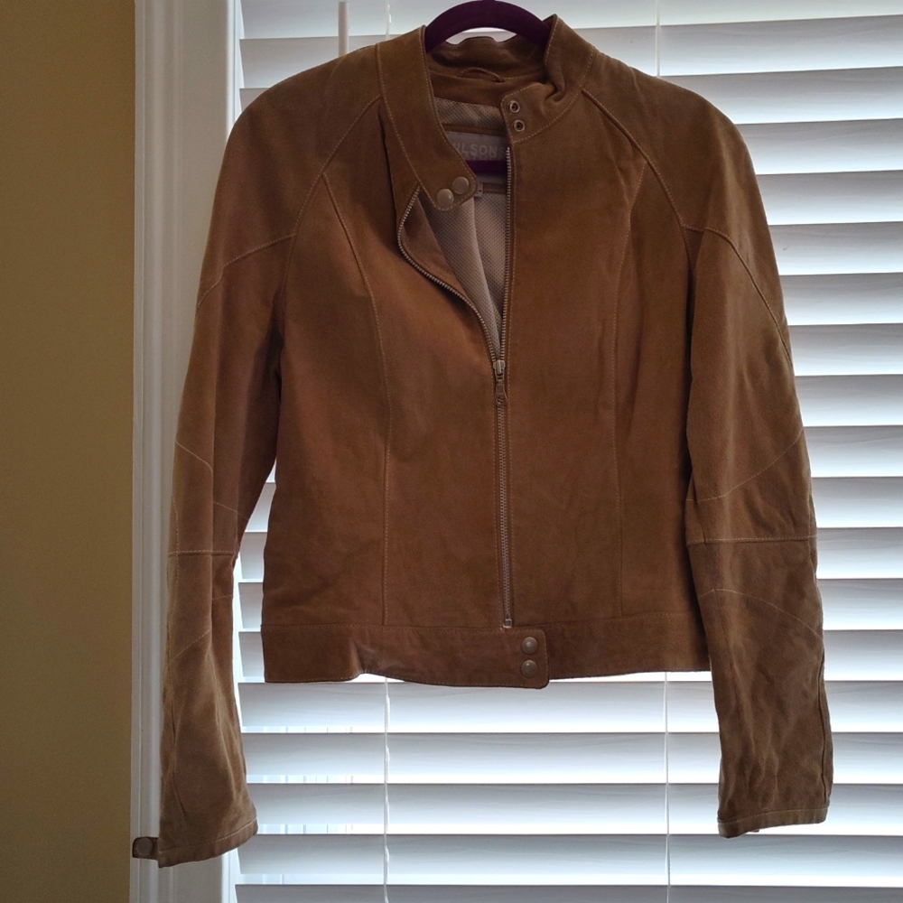 Wilson's Suede Motorcycle Style Jacket Size Large